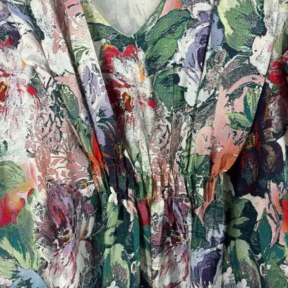 Sundance 100% Silk Sugarplum Garden Blouse Women’s XS Colorful Long Sleeve Top - Picture 7 of 11